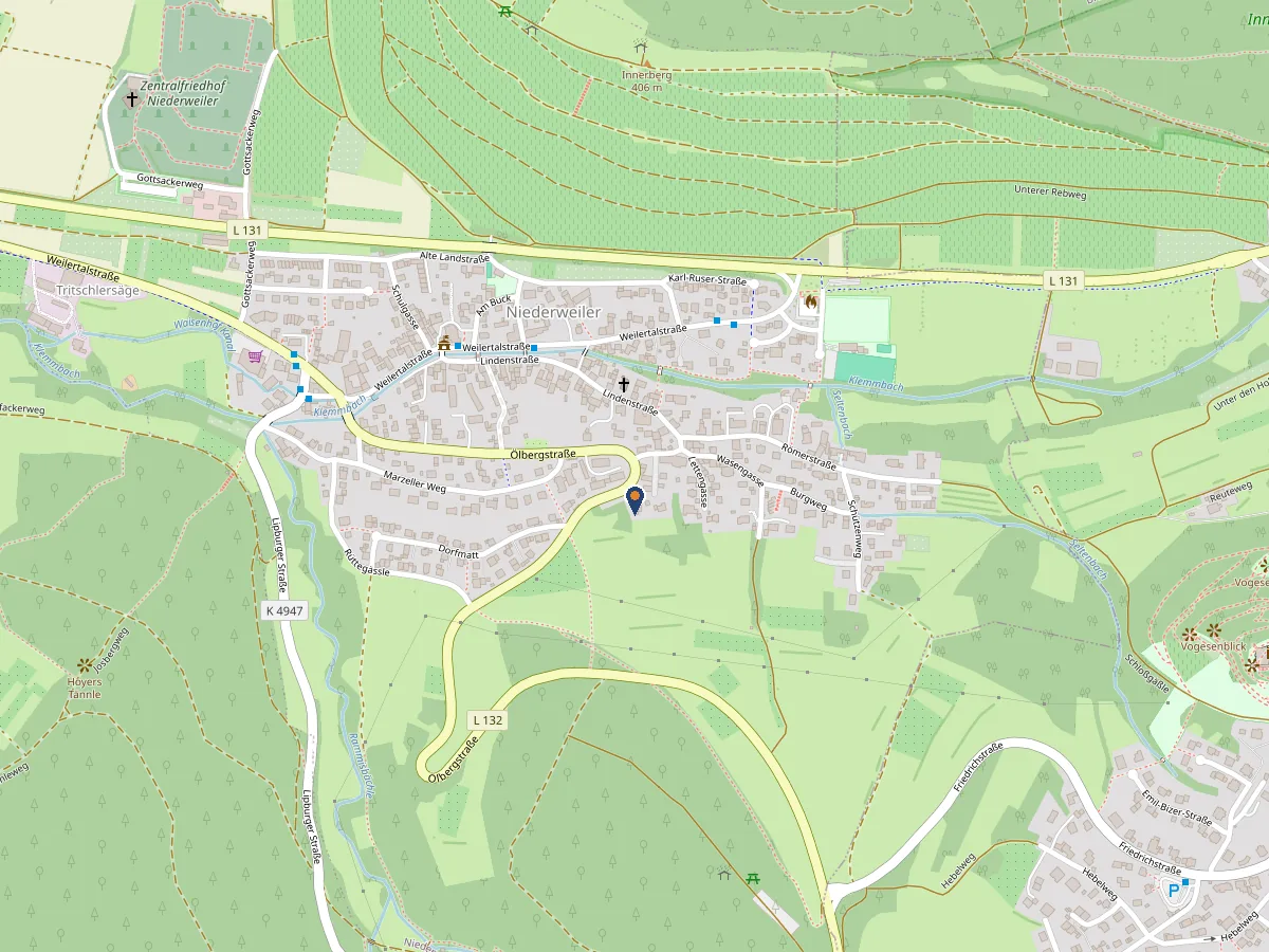 Karte: Ölbergstr. 27, 79379 Müllheim/Niederweiler
